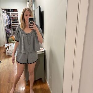 Tuckernuck Black and White Checkered Blouse